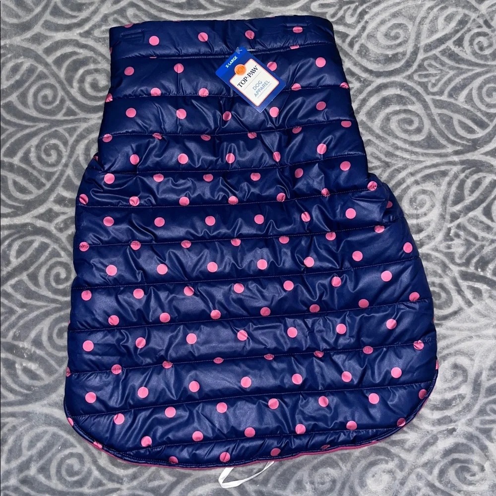 Dog Puffer Jacket with Polka Dots by Top Paw size XL NWT